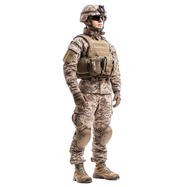 PSD soldier in modern uniform png file