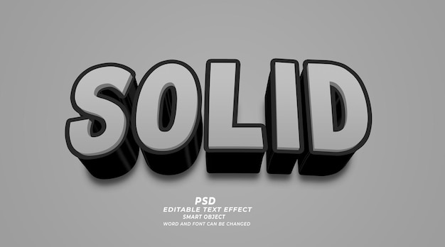 Solid 3d editable photoshop text effect style