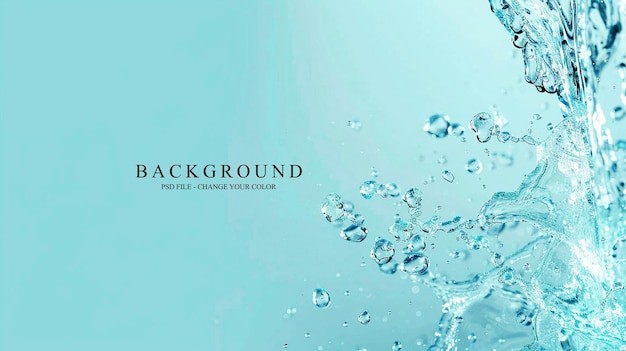 PSD solid light blue background that has new water in it in the form of pouring water that looks