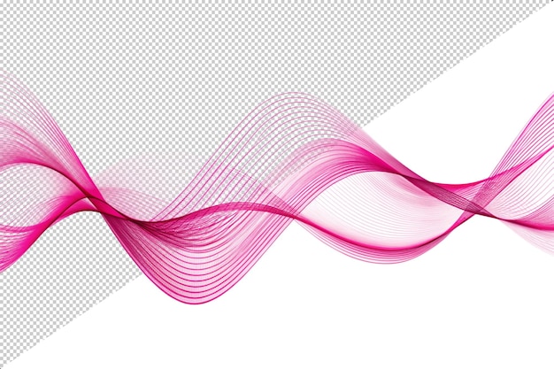 PSD solid pink color wave effect lines isolated on white background design element for technology scien