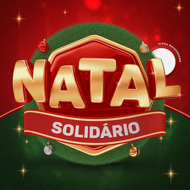 Solidarity Christmas logo 3D Rendering isolated for composition