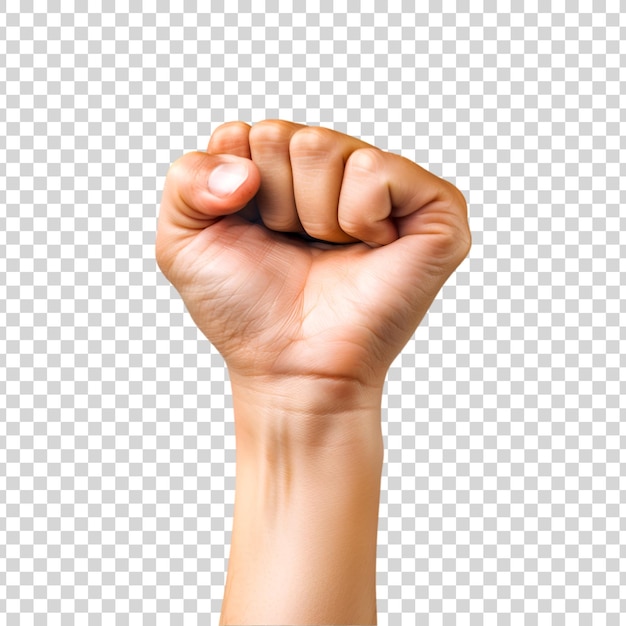 PSD a solidarity hand with a fist on a transparent background