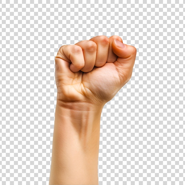 PSD a solidarity hand with a fist on a transparent background