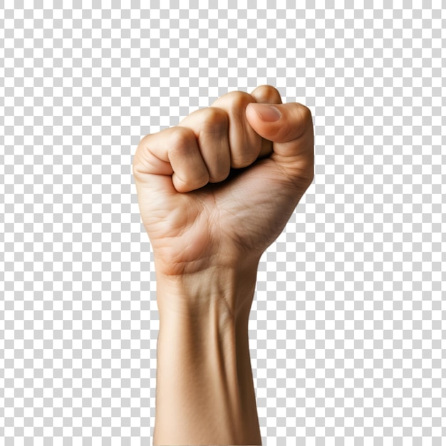 PSD a solidarity hand with a fist on a transparent background