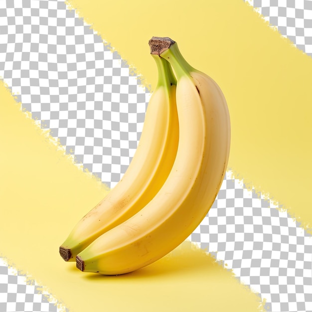 A solitary banana stands out against a transparent background separate from everything else