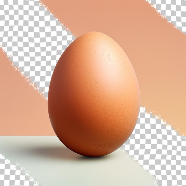 Solitary brown chicken egg on a transparent background