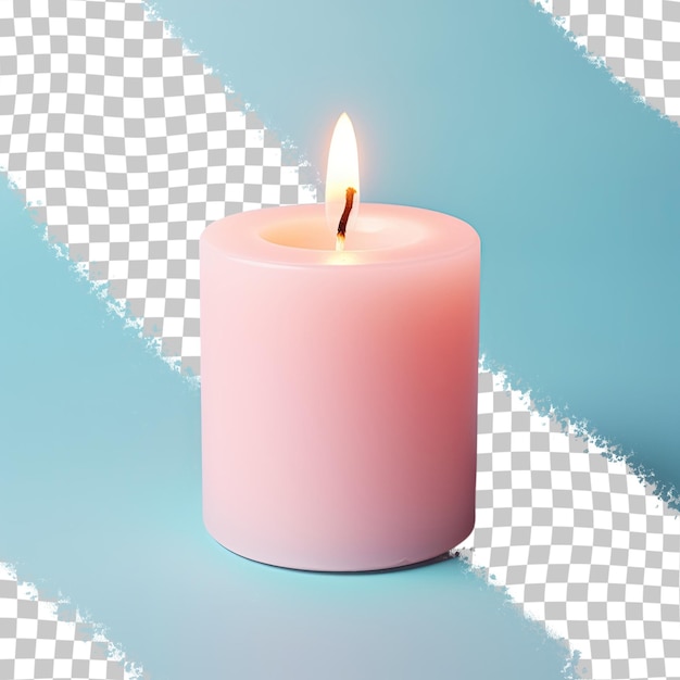 Solitary candle against transparent background