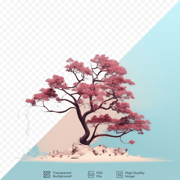 PSD solitary tree on transparent background