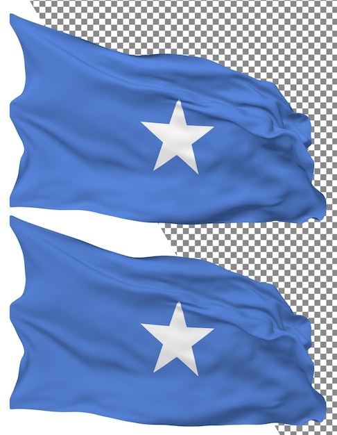 Somalia flag wave isolated plain bump texture transparent background 3d rendering