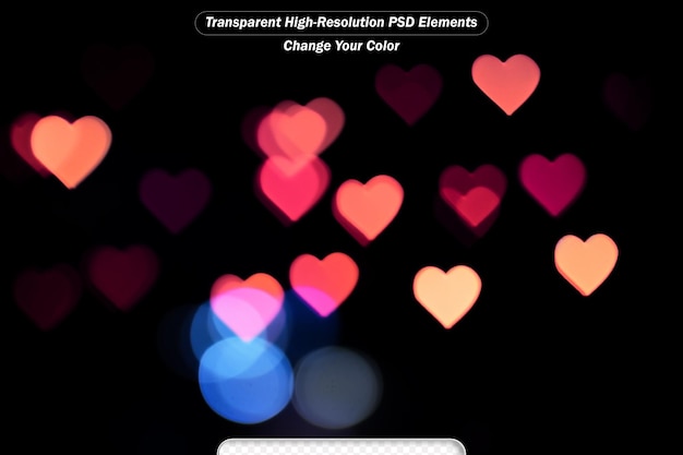 PSD some defocused heart bokeh backgrounds and wallpaper valentines day concept