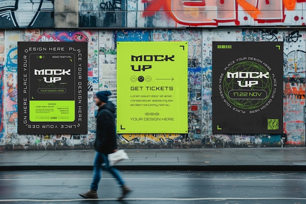 Song festival advertising mockup design