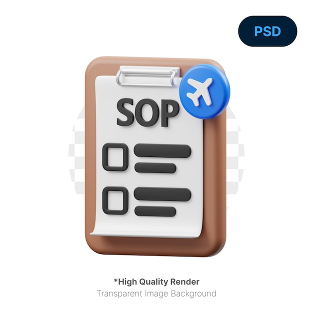 SOP 3D Icon Premium Psd