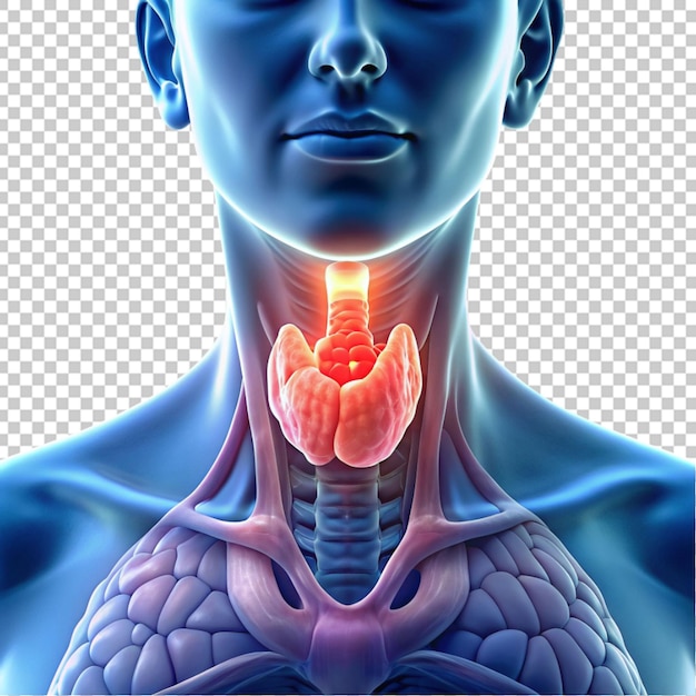 PSD sore throat d visualization of a painful area in the throat man sore throat