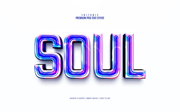 Soul colorful editable premium psd text effect