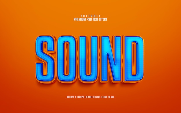 Sound editable premium psd text effect