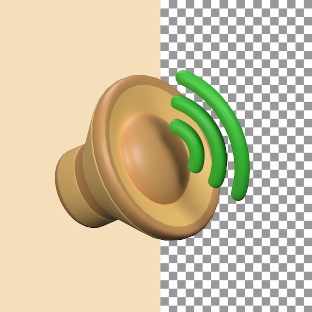 Sound On Icon with dynamic view in 3d render for graphic design web presentation or other