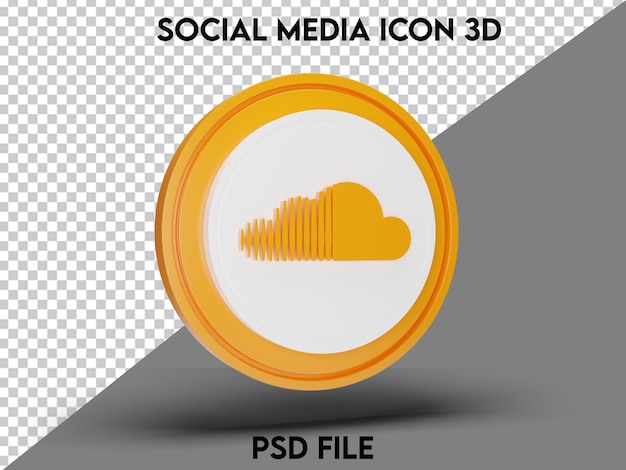 Soundcloud Icon 3D Rendered