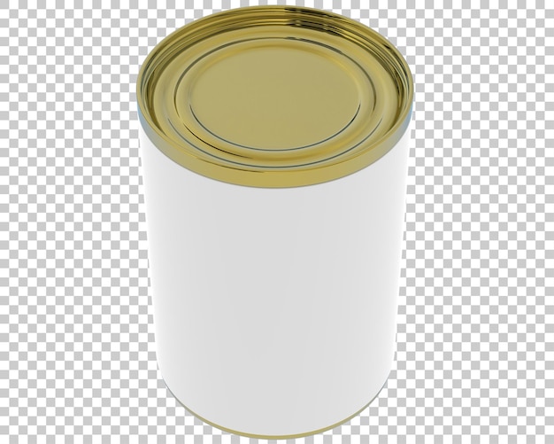 Soup can on transparent background 3d rendering illustration