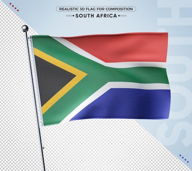 South Africa realistic 3d textured flag for composition