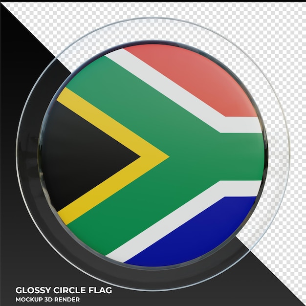 South Africa Realistic 3d textured glossy circle flag