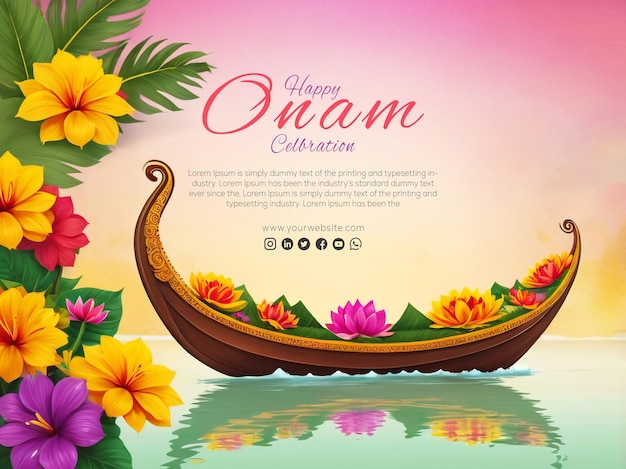 South India Kerala holiday onam festival Celebration Background and poster design