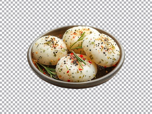 PSD south indian idli on transparent background