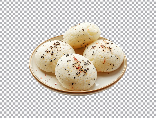 PSD south indian idli on transparent background