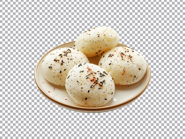 PSD south indian idli on transparent background