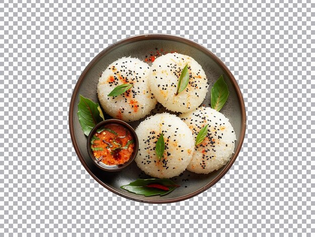 PSD south indian idli on transparent background