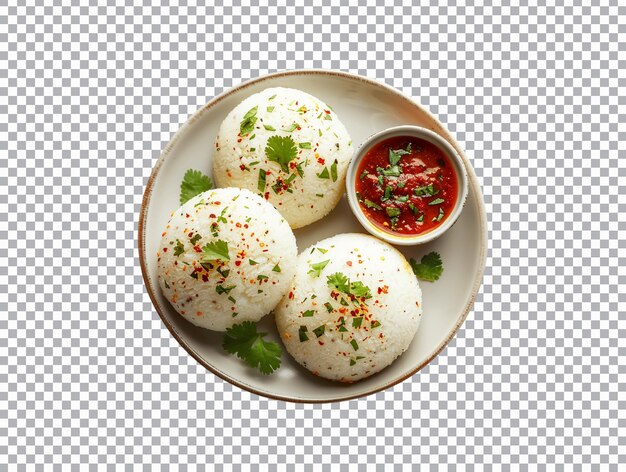 PSD south indian idli on transparent background