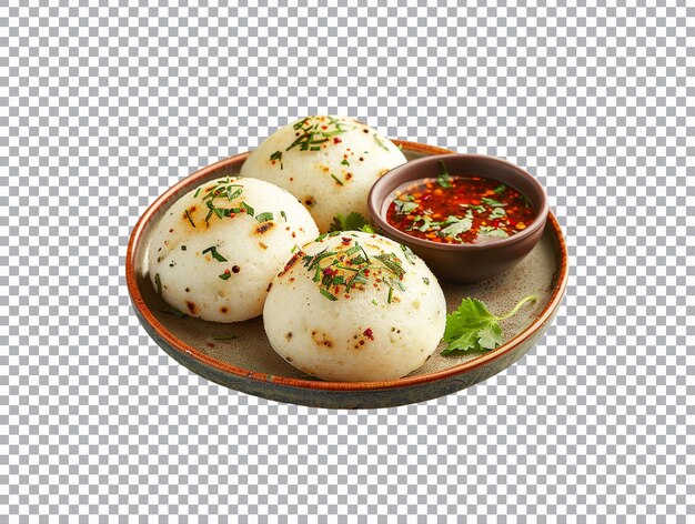 PSD south indian idli on transparent background