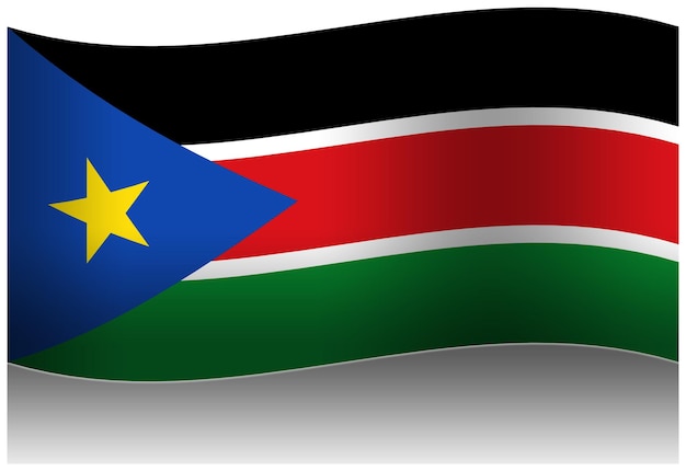 South Sudan wave flag 3D