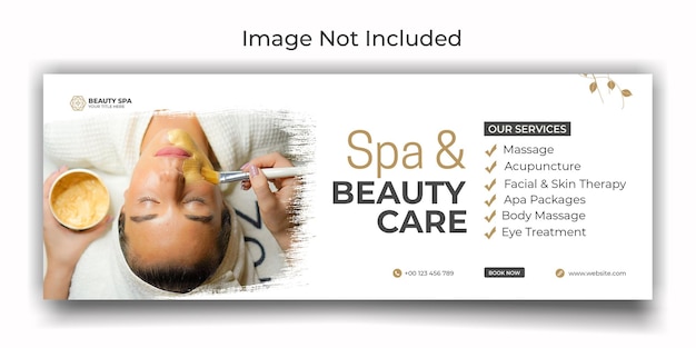 Spa and beauty care social media or facebook cover template design