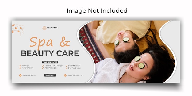 Spa and beauty care social media or facebook cover template design