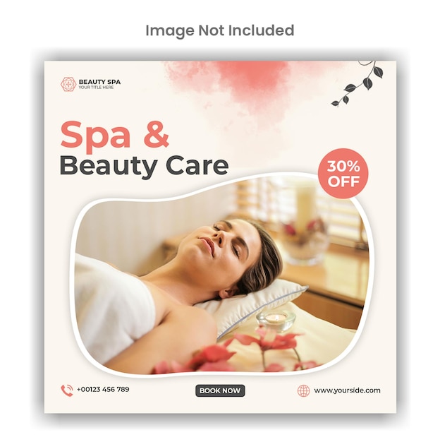 Spa and beauty care social media or instagram post template design