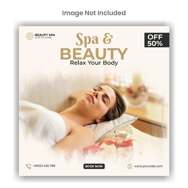 Spa and beauty care social media or instagram post template design