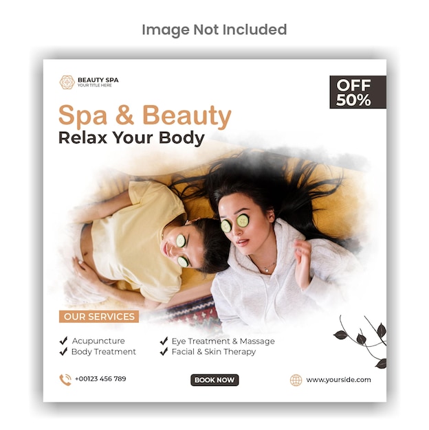 Spa and beauty care social media or instagram post template design