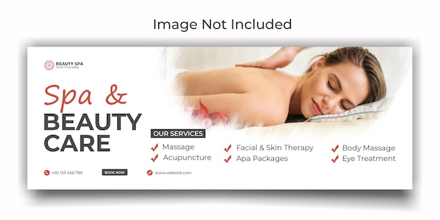 Spa and beauty center social media or facebook cover template design