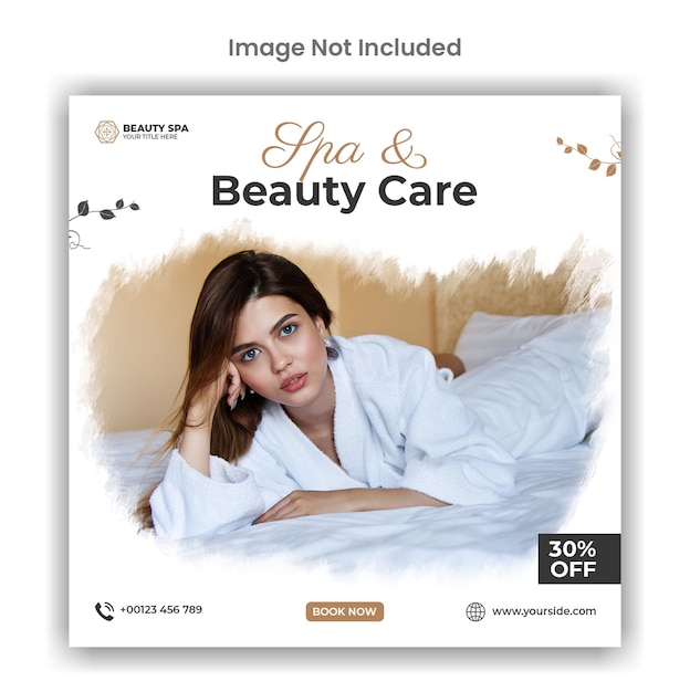 Spa and beauty social media or instagram post template design