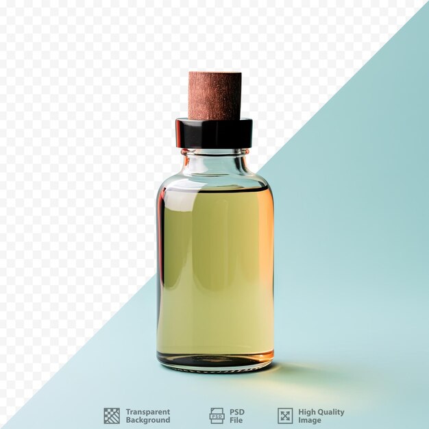 PSD a spa idea with an oil bottle alone on a transparent background