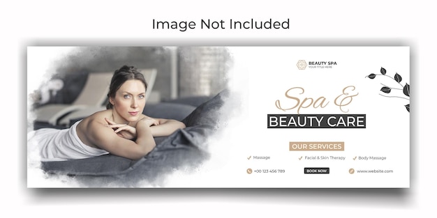 PSD spa and massage center social media or facebook cover template design