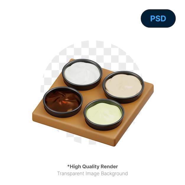 Spa Tray 3D Icon Premium Psd