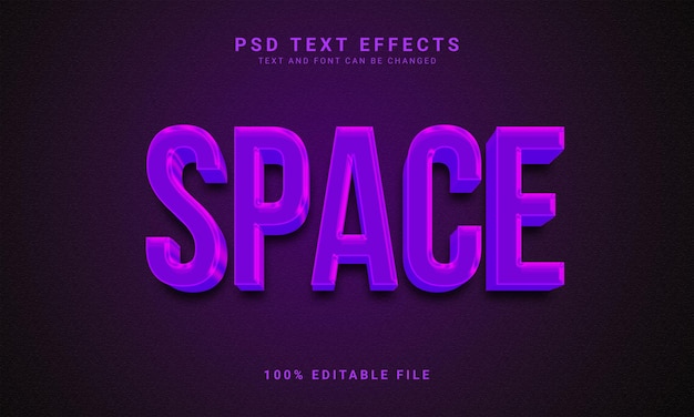 Space 3d editable text effect