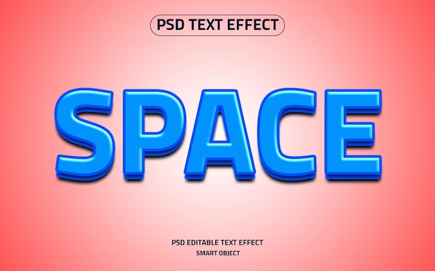 Space blue text style effect logo mockup