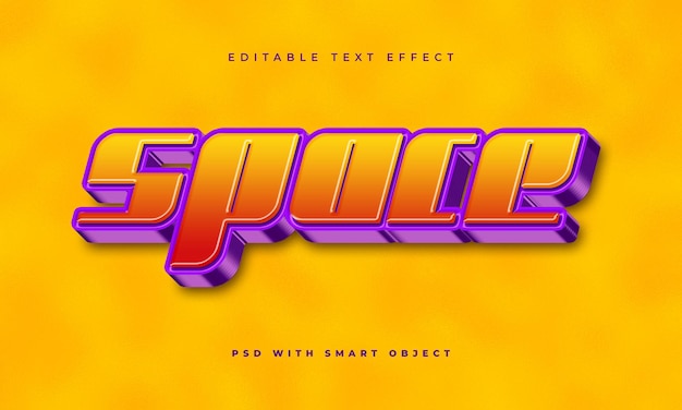 Space editable text effect template