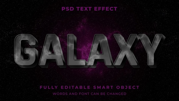 PSD space galaxy editable text effect