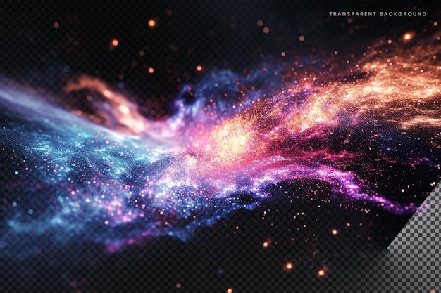 Space Galaxy star particles on transparent background