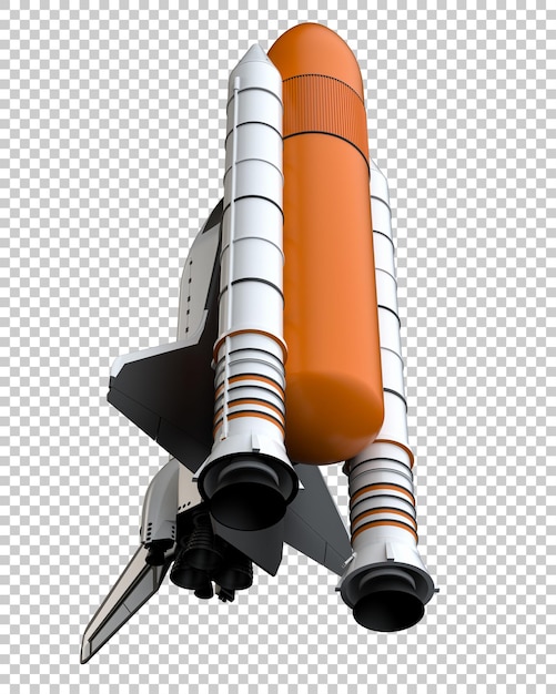 Space shuttle isolated on transparent background 3d rendering illustration