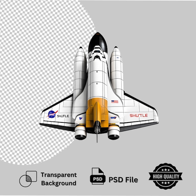 PSD space shuttle isolated on transparent background