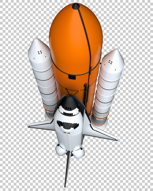 Space shuttle on transparent background 3d rendering illustration